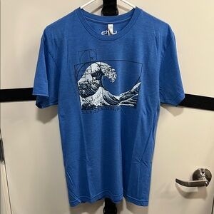 Chill Clothing Co Blue Short Sleeve Tee with Wave Design